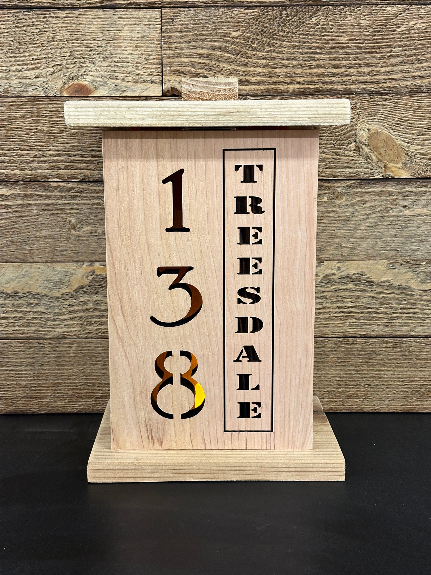 Themed Wood Lantern with Removable Front