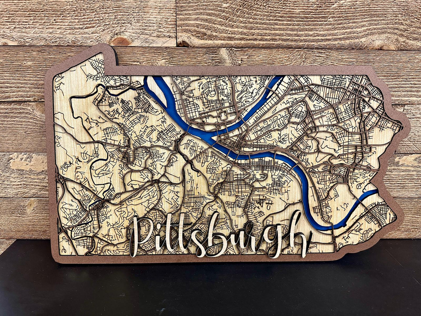 PA Shaped Pittsburgh City Map Closing Gift