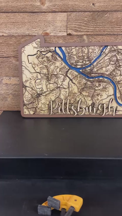 PA Shaped Pittsburgh City Map Closing Gift